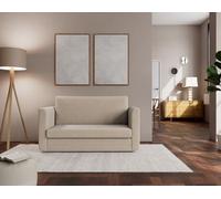 Best Mobilier - Isana - Canapé 2 Places Convertible déplimousse avec accoudoirs incurvés en Tissu, Beige