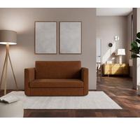 Bestmobilier - Isana - Canapé 2 Places Convertible déplimousse avec accoudoirs incurvés en Tissu, Terracotta