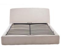 Bestmobilier – Lit coffre Juliette 160x200 cm en velours côtelé Beige