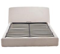 Bestmobilier - Juliette - lit Coffre - 160x200 cm - en Velours côtelé, Beige