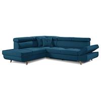 Bestmobilier Linea - Canapé d'angle Gauche Convertible - 5 Places - avec têtières