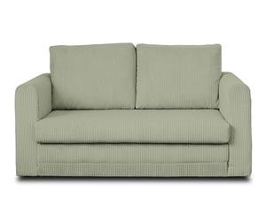 BestMobilier Lisa Design - Canapé Droit Convertible Déplimousse Marilia en Velours Côtelé - Canapé Lit - Sofa Vert Sauge 2 Places - Salon