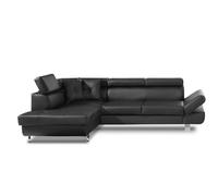 Bestmobilier Lisbona - Canapé d'angle Convertible - en PU - avec têtières réglables - Gauche