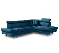 Bestmobilier Lisbona - Canapé d'angle Droit Convertible - 5 Places - avec têtières