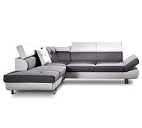 Bestmobilier Lisbona - Canapé d'angle Gauche Convertible - 5 Places - avec têtières