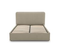 Bestmobilier - Lit 160X200 cm Goyave en Tissu Beige avec Sommier Inclus - Chambre Adulte