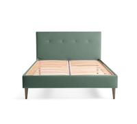 Bestmobilier - Lit 160X200 cm Monet en Tissu Vert Sauge avec Sommier Inclus - Chambre Adulte