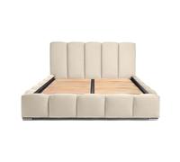 Bestmobilier - Lit Coffre 180X200 cm Torreon en Velours Beige avec Sommier Inclus - Chambre Adulte