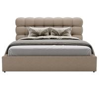 Bestmobilier Lotus - lit Coffre - 140x200 cm - sommier Inclus - en Tissu Bouclette