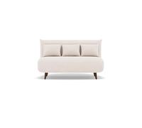 Lumi - Banquette convertible clic-clac 2 places en velours côtelé - Beige