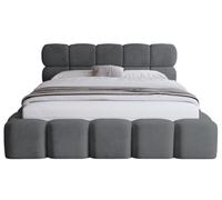 Bestmobilier – Lit coffre Mariposa 180x200 cm – Sommier inclus – Velours Gris anthracite
