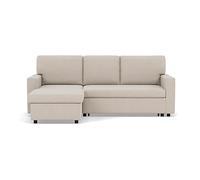 Best mobilier - Canapé d'angle Meiya 4 places réversible convertible coffre en tissu Beige