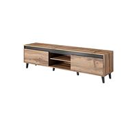 Bestmobilier - Lord - meuble TV - bois et noir - 170 cm - style industriel Couleur - Bois - Bois