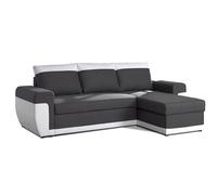 Bestmobilier Milan - Canapé d'angle réversible - 4 Places - Convertible avec Coffre - en Simili et Tissu