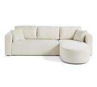 Bestmobilier Miro - canapé d'angle réversible - 4 Places - Convertible avec Coffre - en Velours texturé