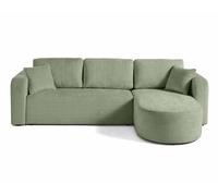 Bestmobilier Miro - canapé d'angle réversible - 4 Places - Convertible avec Coffre - en Velours texturé