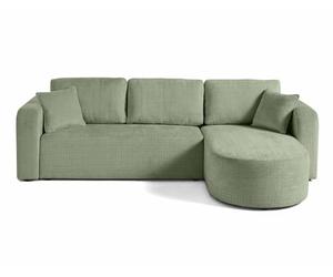 Bestmobilier Miro - canapé d'angle réversible - 4 Places - Convertible avec Coffre - en Velours texturé
