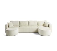 Canape angle fixe BEST MOBILIER 7 places en polyester beige 162 x 313 x 86 cm Beige G