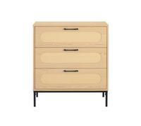 Bestmobilier - Nagato - Commode - cannage et Effet Bois - 70 cm, Bois