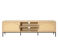 Bestmobilier Nagato - Meuble TV - cannage et Effet Bois - 180 cm