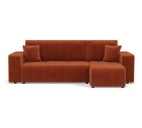 Bestmobilier Nicole - canapé d'angle réversible 4 Places Convertible avec Coffre en Tissu