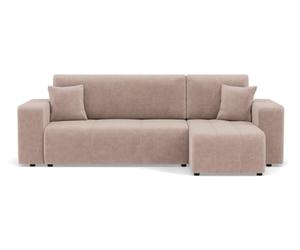 Bestmobilier Nicole - canapé d'angle réversible 4 Places Convertible avec Coffre en Tissu