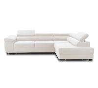 Bestmobilier Pablo - canapé d'angle Droit - 5 Places - Convertible avec Coffre et têtières réglables - en Velours