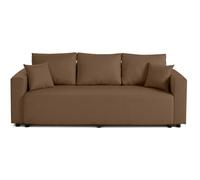 Best mobilier Canapé 3 places Regala convertible avec coffre en tissu Marron