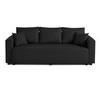Best mobilier Canapé 3 places Regala convertible avec coffre en tissu Noir