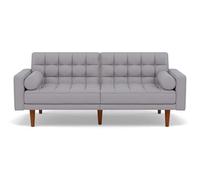 Suzanne - Banquette 2 places convertible clic-clac en tissu texturé - Gris clair