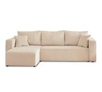 Bestmobilier Topaze - canapé d'angle réversible - 4 Places - Convertible avec Coffre - en Velours côtelé