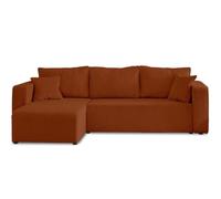 Bestmobilier Topaze - canapé d'angle réversible - 4 Places - Convertible avec Coffre - en Velours côtelé