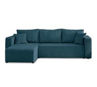 Bestmobilier Topaze - canapé d'angle réversible - 4 Places - Convertible avec Coffre - en Velours côtelé