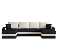 Bestmobilier Valos - canapé panoramique en U - 7 Places - Convertible avec Coffre - en Velours