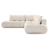 Bestmobilier - Yulin - Canapé d'angle L 5 Places Convertible avec Coffre en Tissu Bouclette, Beige
