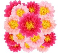 BestoFun Lot de 14 Fleurs en Papier Couleurs Pastel - Pompons en Papier de Soie & Guirlande Suspendue Beige Rose Vert Violet Bleu Clair, Décoration Mariage, Anniversaire, Garden Party & Table