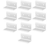 BESTOMZ 10 Pièces Support en L Robuste en Alliage D'aluminium Argenté pour Profilés Extrusion 3060 Quatre Trous, Équerres d'angle Intérieures pour Projets Robotiques