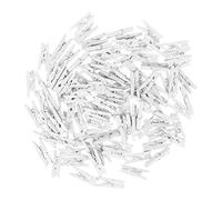 BESTOMZ 100 Pièces Mini Pinces à Linge en Bois Petite Clips de Papier Photo Blanc