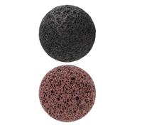 BESTOMZ 2 Pièces Boule Pierre Naturelle pour Mains et Pieds, Exfoliation | Surface Poreuse, Nettoyage en Profondeur, Format Portable, Atteint les Zones Courbes, Usage Maison et Voyage
