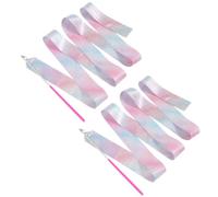 BESTOMZ 2 Pièces Ruban de Danse Coloré 2m pour Garçon et Filles, Polyester | Accessoire Brillant pour Gymnastique Rythmique et Compétition, Usage Garçon et Filles, Lot Unique, Style Spectacle