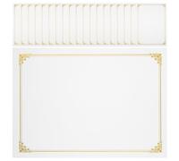 BESTOMZ 20 Pièces Papier Certificat A4 à Bordure Dorée pour Écoles et