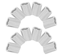 BESTOMZ 200 Pièces Clips de Câble Aluminium à Double Trou, Manchons de Sertissage en Aluminium Argentés pour Usage en Bord de Mer, Installation Rapide et Distribution Multidirectionnelle