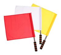 BESTOMZ 3 Pièces Drapeau et Tissu, Facile à Transporter en Acier Inoxydable de Signalisation Poignée Confortable pour Arbitre pour Match de Football en Extérieur