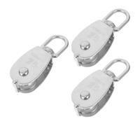 BESTOMZ 3 Pièces Poulie Simple Pivotante de Taille M en Acier Inoxydable | Roue Usinée de Précision, Usage sur Systèmes Suspendre Temporaire et Ports, Finition Argenté