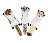 BESTOMZ 3 Pièces Sonore pour Chien en Peluche Tigre Lionceau Léopard | Mâcher, Fonction Couineur Interactive, pour Chiot et Animal de Compagnie, Peluche Douce