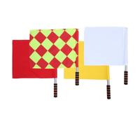 BESTOMZ 4 Pièces Drapeau D'arbitre Léger et Portable en Polyester Haute Densité avec Manche en Eva et Mât en Acier Inoxydable, pour Matchs de Football en Divers Lieux