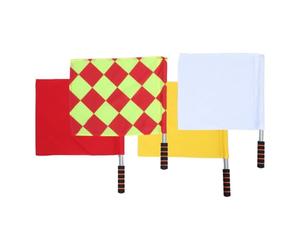 BESTOMZ 4 Pièces Drapeau D'arbitre Léger et Portable en Polyester Haute Densité avec Manche en Eva et Mât en Acier Inoxydable, pour Matchs de Football en Divers Lieux