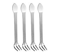 BESTOMZ 4 Pièces Mini Râteau à Décompacter, Outil de Jardinage Cultivateur en Acier Inoxydable, Argenté, pour Bonsaï et Petits Jardins, Désherbage et Ameublissement du Sol, Angles