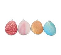 BESTOMZ 4 Pièces Pendentif en Pierre Naturelle de Goutte D'eau, Pendentif en Cristal, Grand Format, pour Création de Bijoux, Colliers, Bracelets et Boucles D'oreilles DIY
