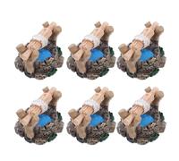 BESTOMZ 6 Pièces Puits d'eau Décoratif en Résine pour Jardin Miniature DIY | Aspect Réaliste, Finition Soignée, Léger et Portable, pour Scène Miniature, Usage Créatif Garçon et Filles